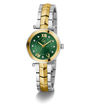 Gc Illusion Small Size Metal Two-tone gold and silver watch with a green dial on a white background