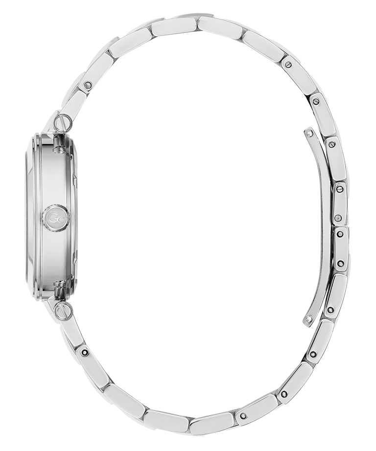 Gc Illusion Small Size Metal Silver watch with a detailed band on a white background