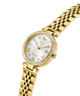 Gc Flair Crystal Mid Size Metal Gold wristwatch with a white dial on a white background lifestyle
