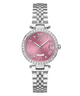 Z12010L9 Wristwatch with pink dial and silver metal band on a white background