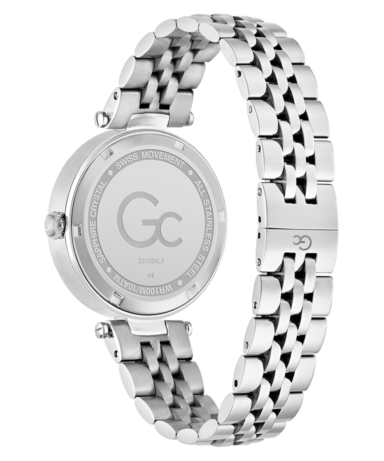 Z12010L9 Silver watch with chain strap on a white background