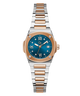 Gc Coussin Shape Mini Small Size Metal Two-tone watch with a blue dial on a white background