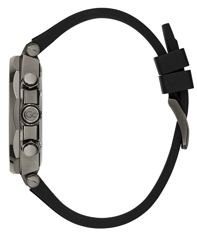 Gc Legacy Chrono Silicone watch with a detailed metal case on a white background