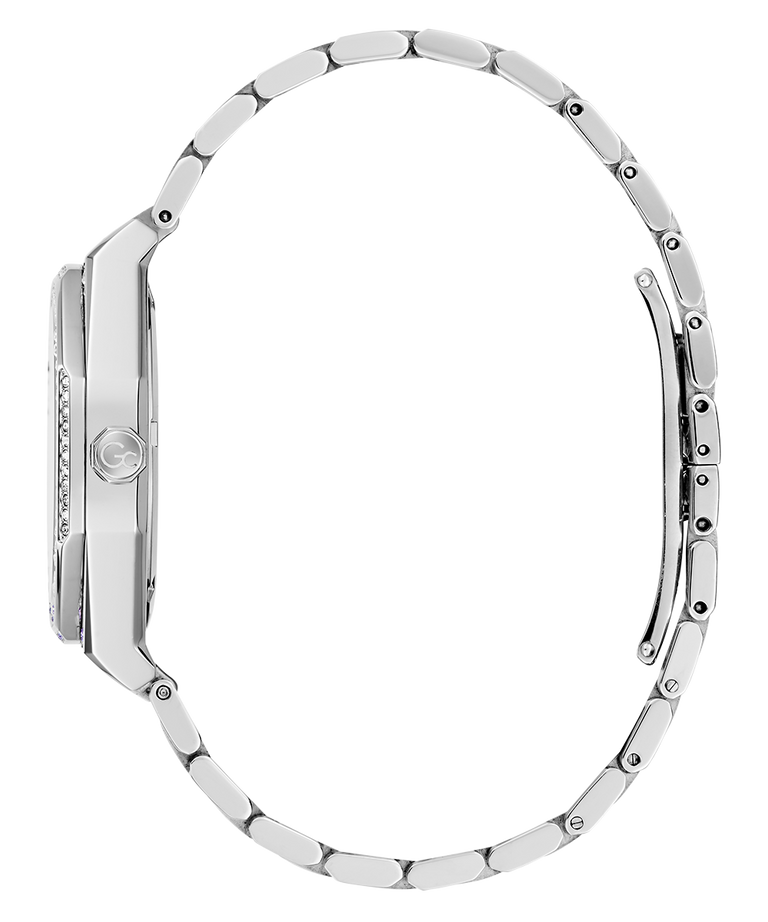 Gc Coussin Sleek Lady Mid Size Metal watch side with a white background