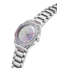 Gc Coussin Sleek Lady Mid Size Metal Silver watch with a colorful face on a white background lifestyle