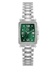 Silver Gc Plaza Mid Size Metal with a green face on a white background