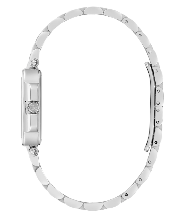Gc Plaza Mid Size Metal watch with a bracelet on a white background