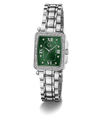 Silver Gc Plaza Mid Size Metal with a green face on a white background