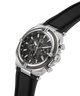 Gc IronClass Chrono Silicone watch with black dial and black strap on a white background lifestyle