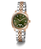 Gc Flair Coussin Lady Mid Size Metal Two-tone watch with a green dial on a white background
