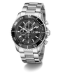 Gc SpeedRacer Chrono Metal Silver watch with black dial on a white background