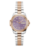 Gc Bolt Lady Mid Size Metal Two-tone watch with a purple dial on a white background