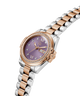 Two-tone watch with a purple face on a white background lifestyle