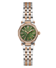 Gc Gleam Mini Small Size Metal Watch with green face and two-tone metal strap on white background
