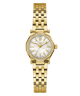 Gc Gleam Mini Small Size Metal Gold watch with a white face on a white background