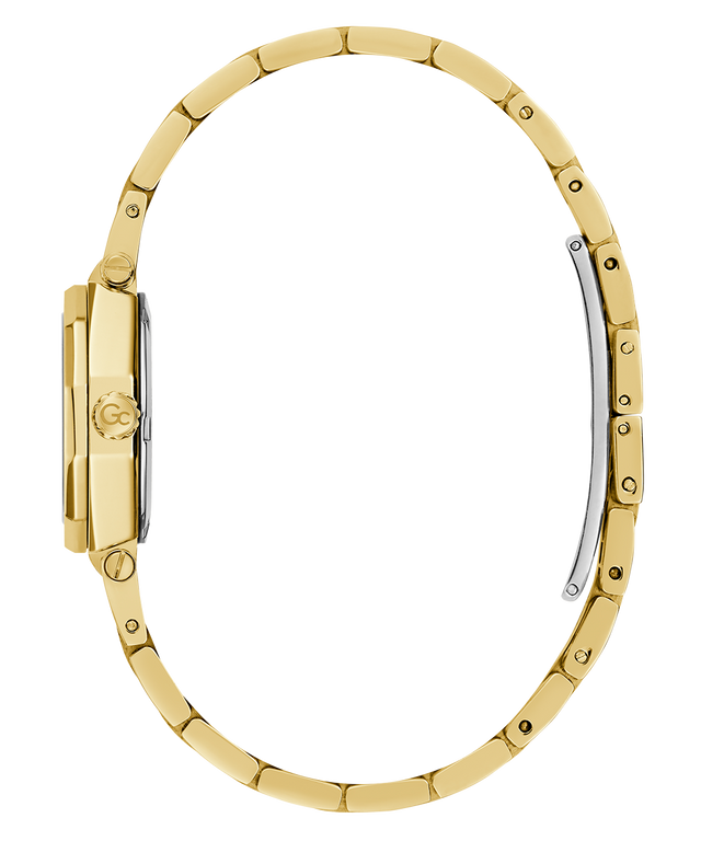 Side of Gold watch with a white background