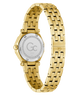 Caseback of Gc Gleam Mini Small Size Metal Gold watch with a visible brand logo on a white background