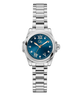 Gc Bolt Lady Mini Small Size Metal Silver watch with a blue dial on a white background