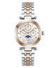 Two-tone watch with Gc TopChic Large Size Metal silver and rose gold band on a white background