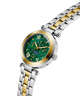 Gc TopChic Large Size Metal Two-tone watch with green face and gold accents on a white background lifestyle