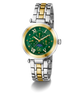 Gc TopChic Large Size Metal Two-tone watch with a green face on a white background