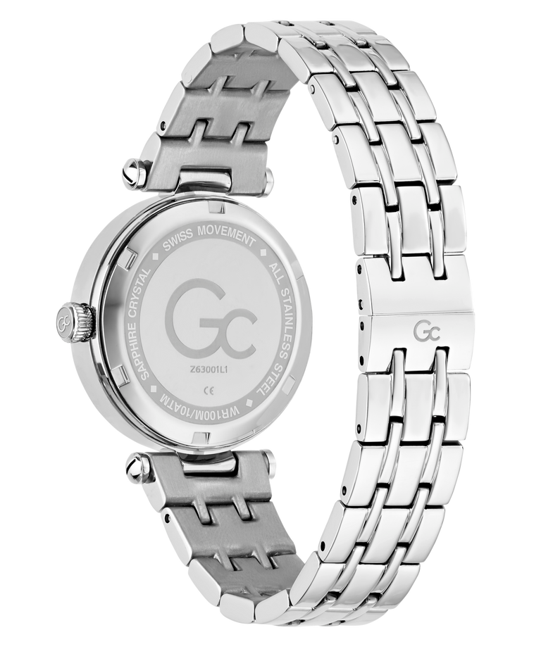 Gc TopChic Mid Size Metal watch with metal bracelet on a white background
