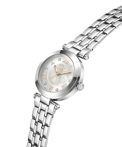 Gc TopChic Mid Size Metal wristwatch with a detailed face on a white background lifestyle