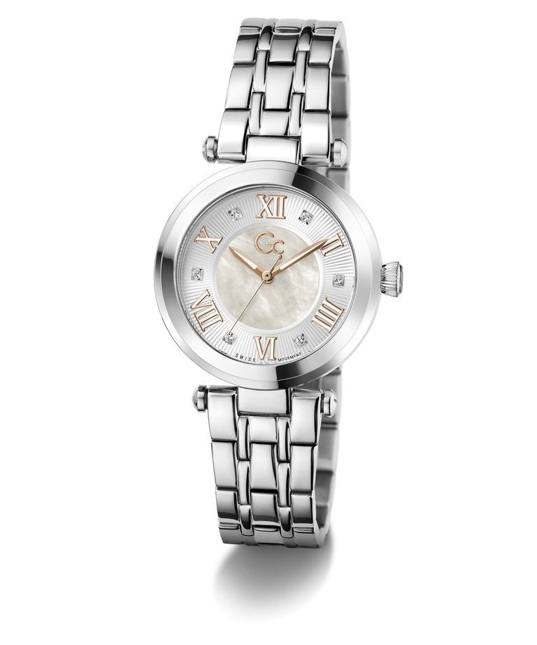 Gc TopChic Mid Size Metal watch with a detailed face on a white background