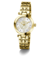 Gold Gc TopChic Mid Size Metal watch with a white face and Roman numerals on a white background
