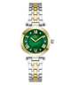 Two-tone Gc TopChic Mid Size Metal watch with green face and gold accents on a white background