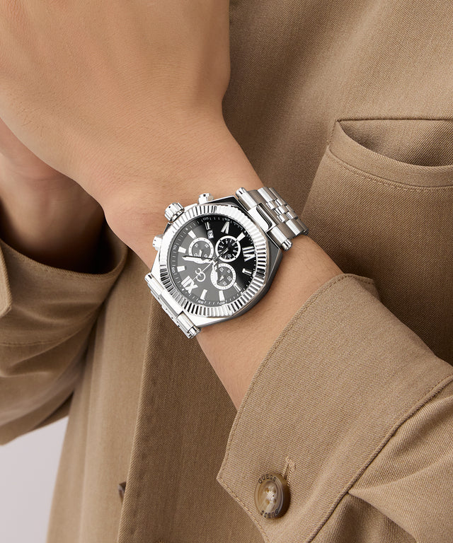 Gc Atlas Chrono Metal watch on a wrist with a brown shirt