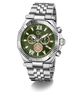 Gc Atlas Chrono Metal Silver watch with a green dial on a white background