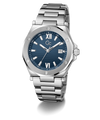 Gc Legacy Sleek Metal Silver watch with a blue dial on a white background
