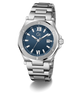 Gc Legacy Sleek Metal Silver watch with a blue dial on a white background