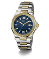 Gc Legacy Sleek Metal Two-tone silver and gold watch with a blue dial on a white background