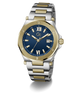 Gc Legacy Sleek Metal Two-tone silver and gold watch with a blue dial on a white background