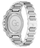 Caseback of Gc IdolSport Chrono Metal watch with brand logo on a white background