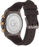 Gc IdolSport Chrono Silicone Watch with brown strap and gold accents on a white background