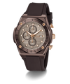 Gc IdolSport Chrono Silicone watch with brown strap and detailed face on a white background