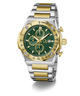 Two-tone Gc IdolSport Chrono Metal with green face and gold accents on a white background