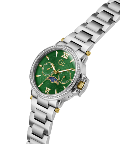 Silver Gc MoonChic Large Size Metal with a green face on a white background lifestyle