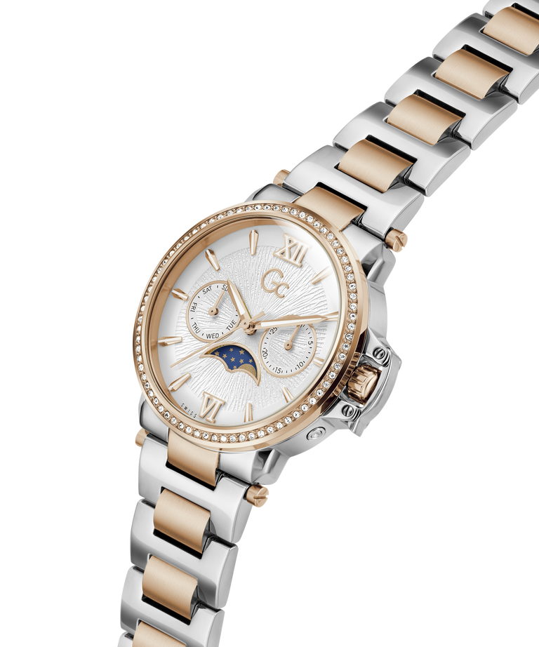 Two-tone Gc MoonChic Large Size Metal with gold and silver band on a white background lifestyle
