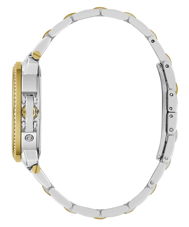 Close-up of a silver and gold Gc MoonChic Large Size Metal band on a white background