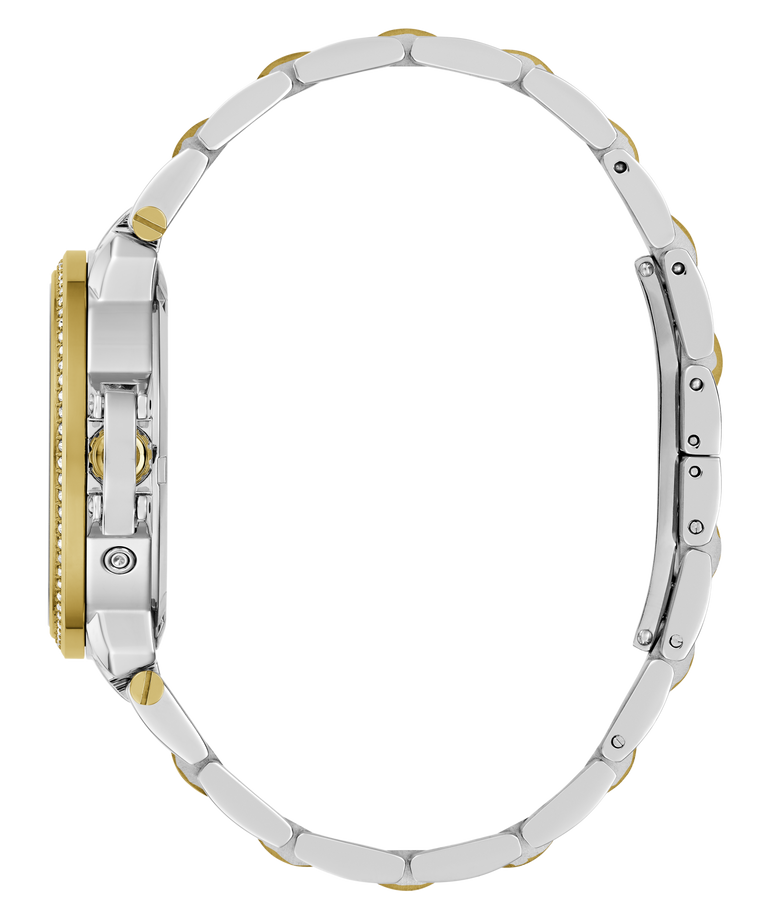 Close-up of a silver and gold Gc MoonChic Large Size Metal band on a white background