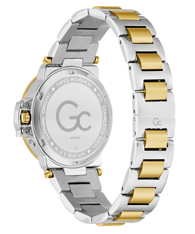 Two-tone silver and gold Gc MoonChic Large Size Metal with 'GC' branding on a white background