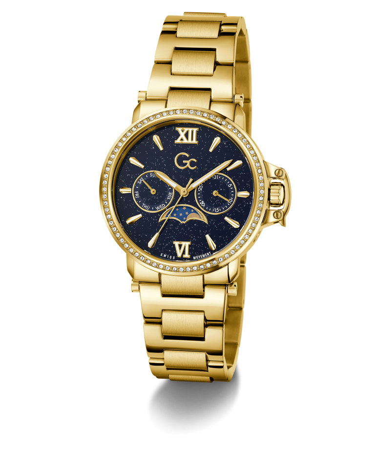 Gold Gc MoonChic Large Size Metal with a blue face on a white background