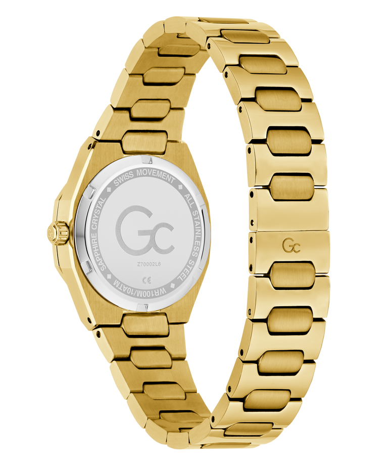 Gold Gc Prodigy Lady Mini Small Size Metal watch with a visible brand logo on a white background