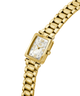 Gold Gc Plaza Mini Small Size Metal wristwatch with a square face on a white background lifestyle