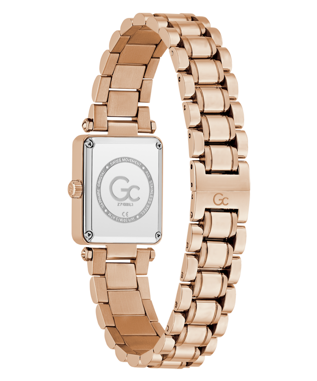Gold Gc Plaza Mini Small Size Metal watch with a visible brand logo on a white background