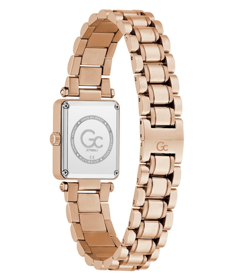 Gold Gc Plaza Mini Small Size Metal watch with a visible brand logo on a white background